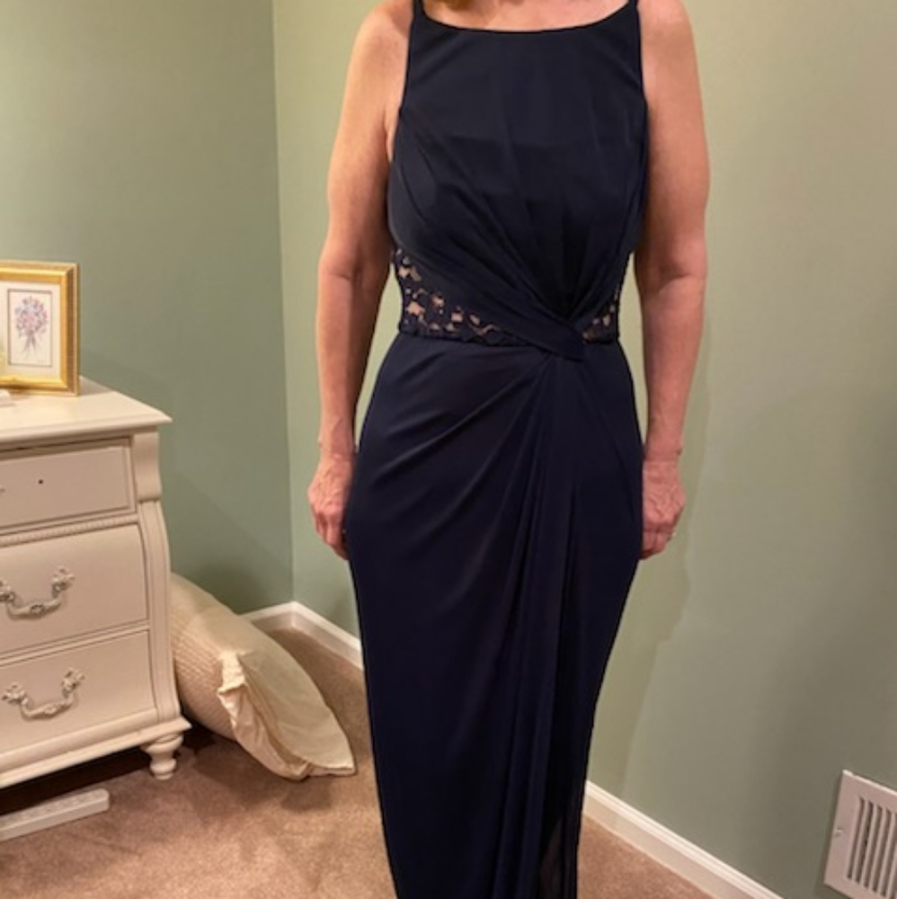 David's Bridal Marine Blue Bridesmaids Dress